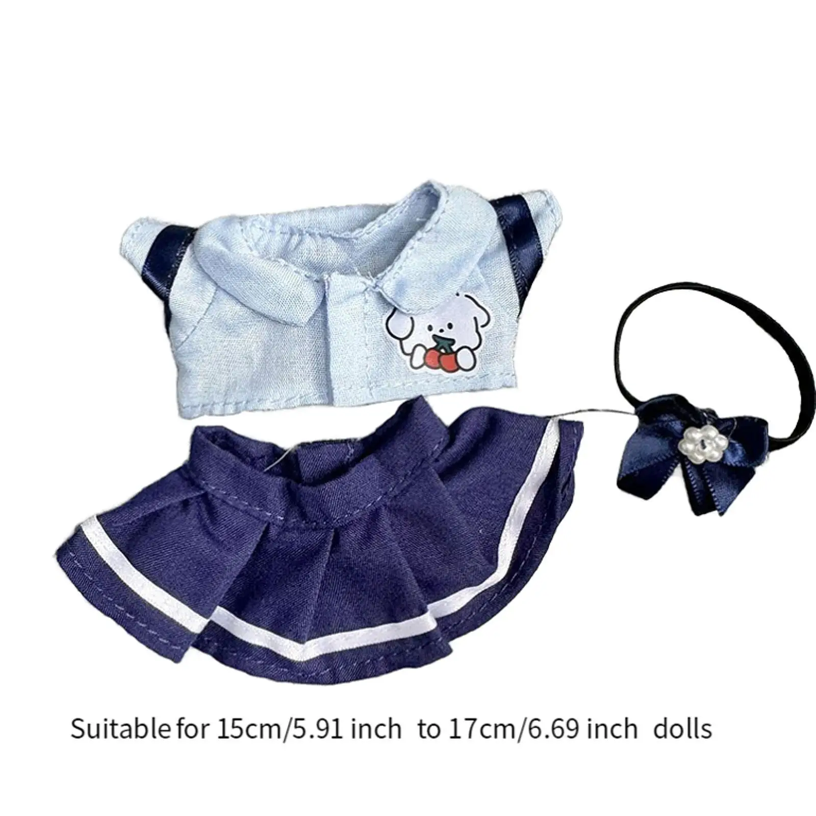 Doll Clothes Suit with Tie Soft DIY Doll Toy Coordination Hands on Doll Accessories Doll Outifits Doll Clothing for 17cm Doll