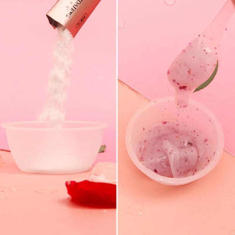 Mascarilla hidratante facial de gelatina - Colágeno rosa spa casero - imagen 4