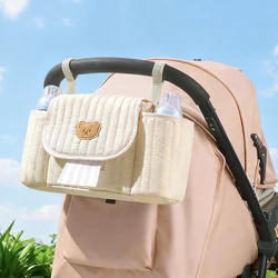 Bolsa de pañales para cochecito con osito de peluche