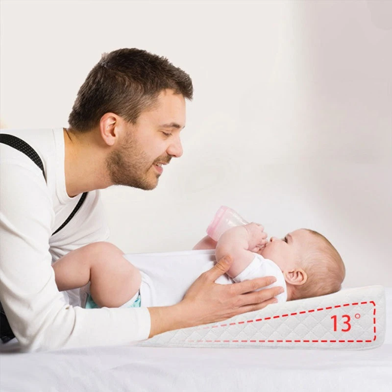 Almohada de lactancia antireflujo para bebé Incline Sleeper con 15 °   Posicionador de sueño lateral transpirable con pendiente, estera de prevención de escupir (0-6M)