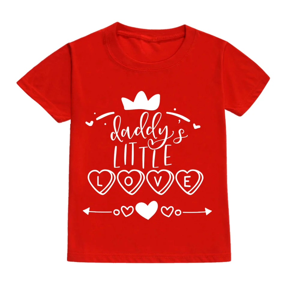 Camiseta con estampado de valetina de papá y mamá para niños, camisas rojas para niños, camisetas para niños y niñas, regalos de fiesta del Día de San Valentín, ropa informal - imagen 4