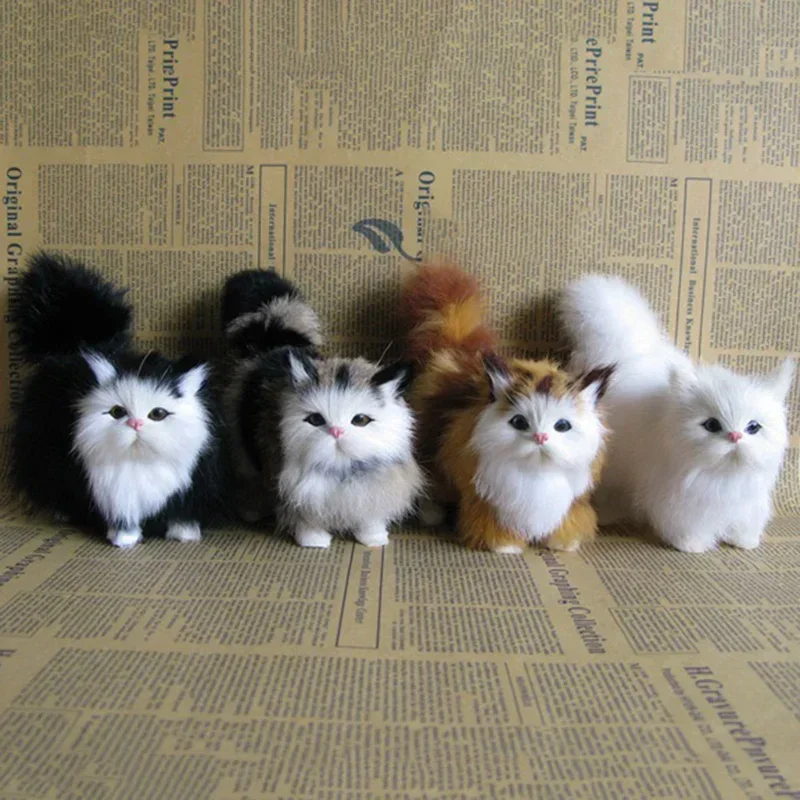 Lindo gato de imitación juguetes de peluche suave gatito de peluche modelo gato falso animales realistas para niños niñas cumpleaños regalo del Día de San Valentín - imagen 2