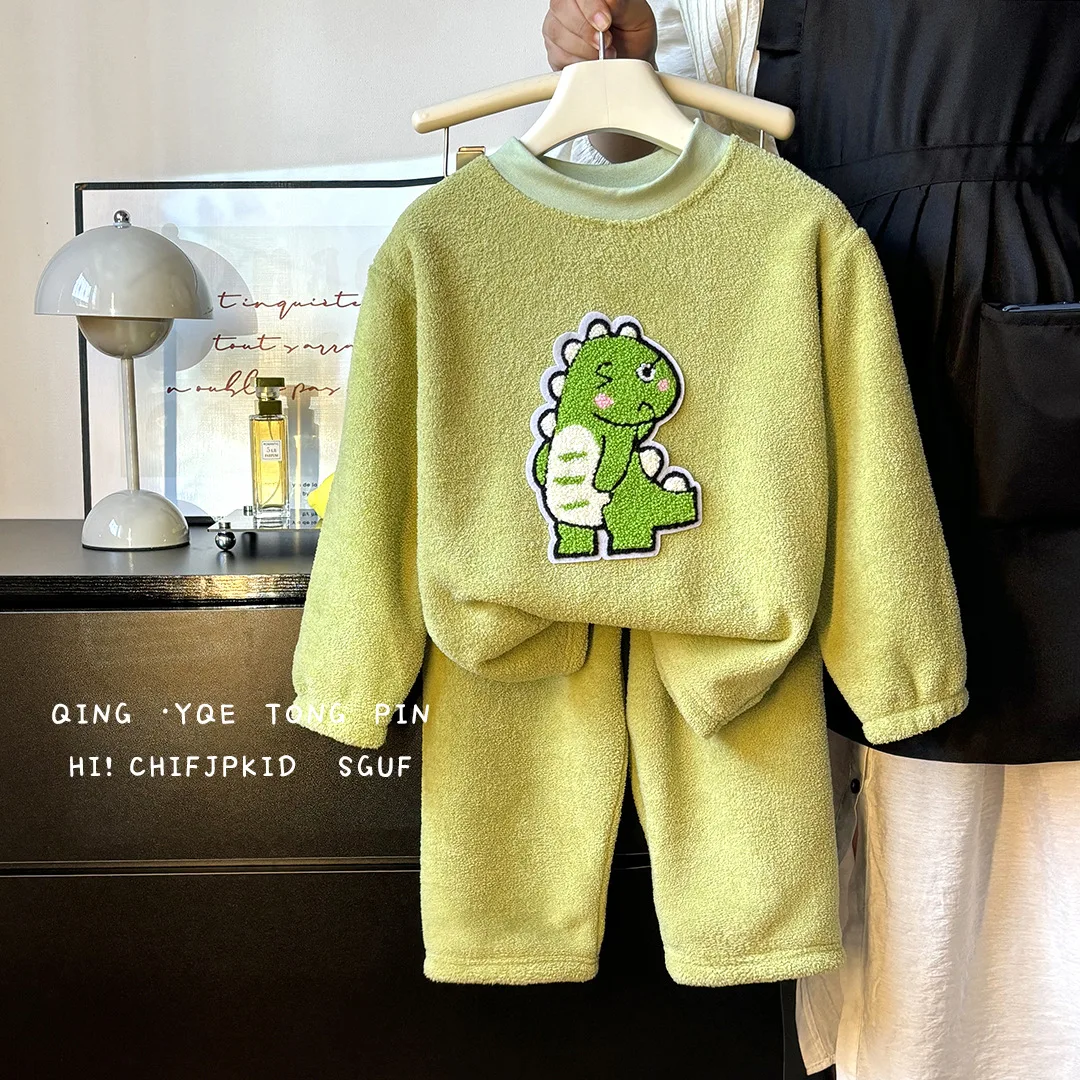 Pijama terciopelo grueso niños niñas – Conjunto de invierno - imagen 5