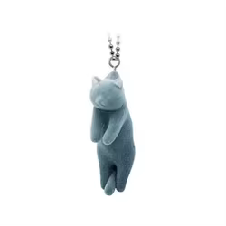 Figura de acción genuina, el primer gato colgante de felpa, Gacha, gato blanco, bolso de gato siamés, colgante