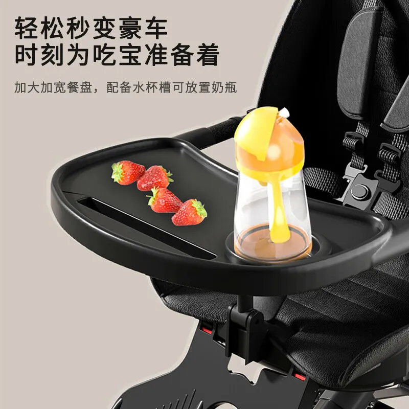 Artefacto para caminar para bebé, carrito para bebé, ligero, plegable, sentado y tumbado, versión bidireccional de paisaje alto - imagen 4