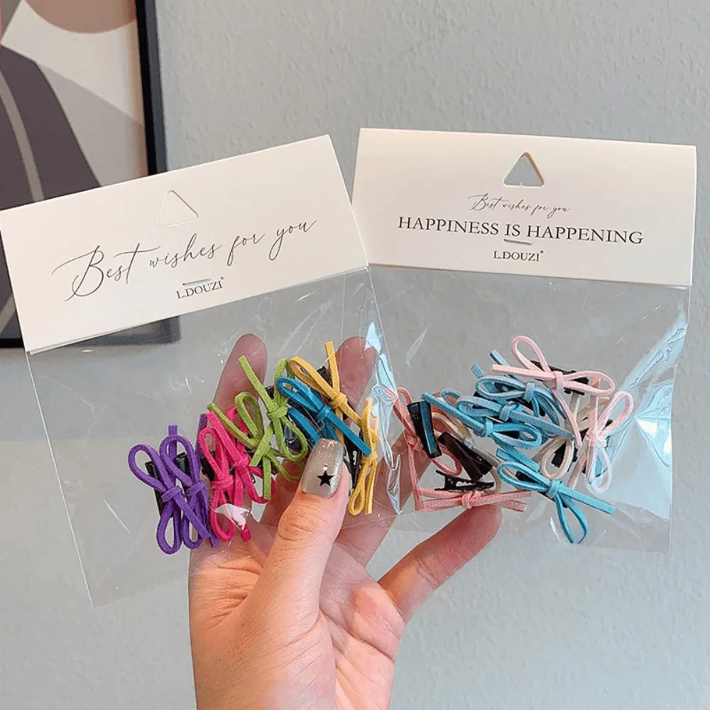 10 Uds. Pinzas para el cabello BB sólidas, bonitos lazos, cinta para niñas, pasadores con lazo, horquillas para bebés, tocados, Mini accesorios para el cabello para niños, conjunto de regalos - imagen 5