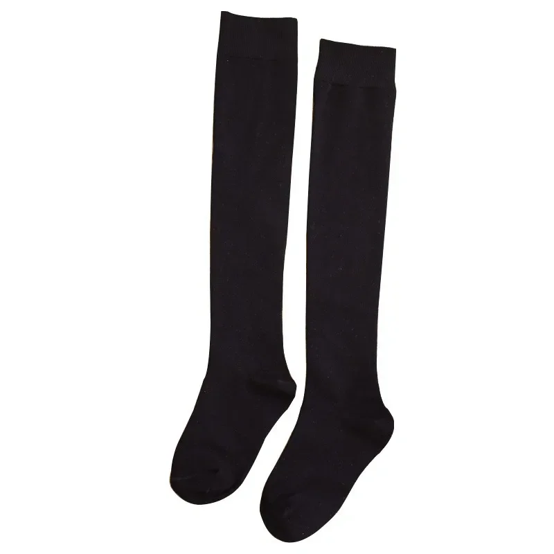 Calcetines altos de algodón niños escuela estilo informal negro - imagen 5