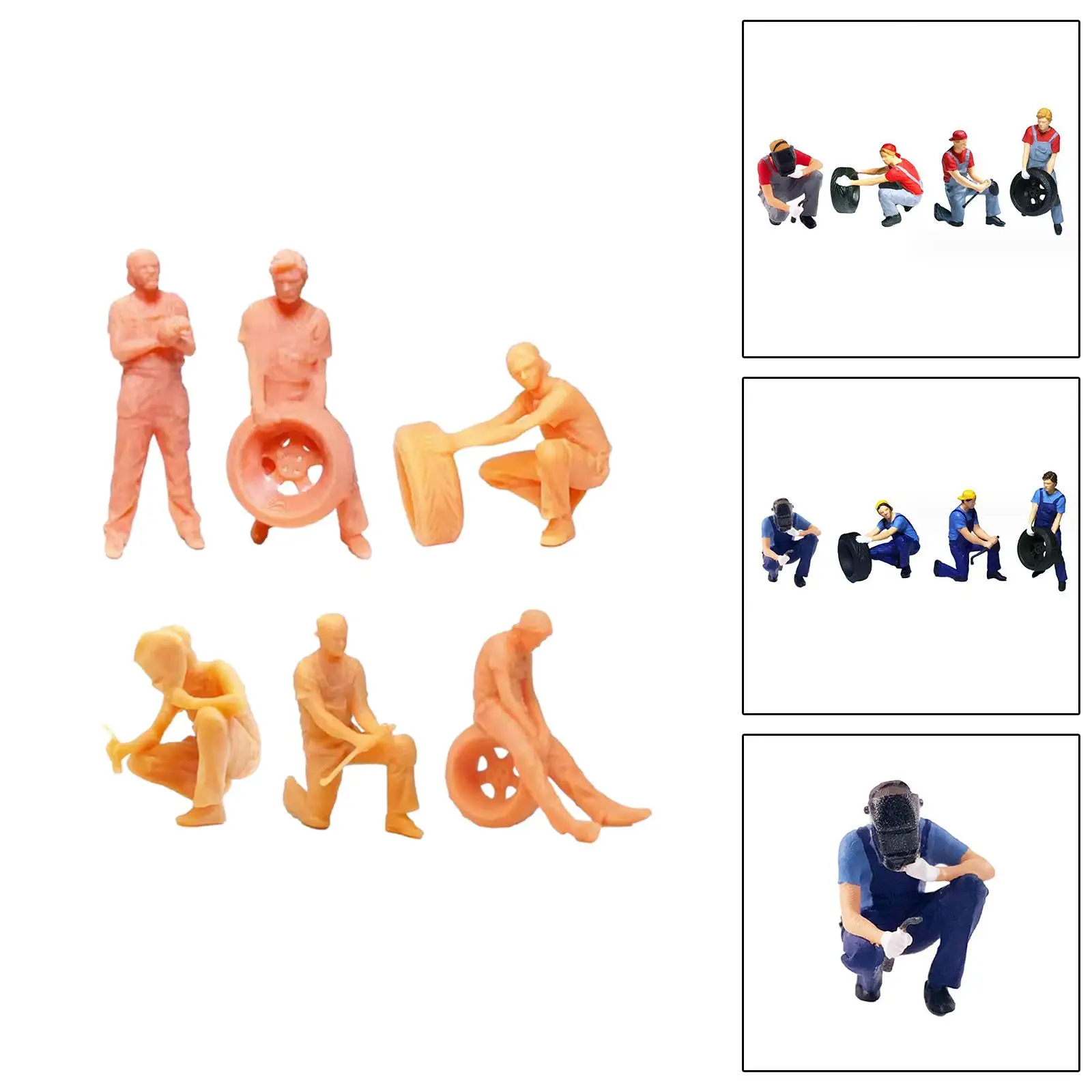 1/64 human figures, diorama figures, realistic unpainted figures, small human