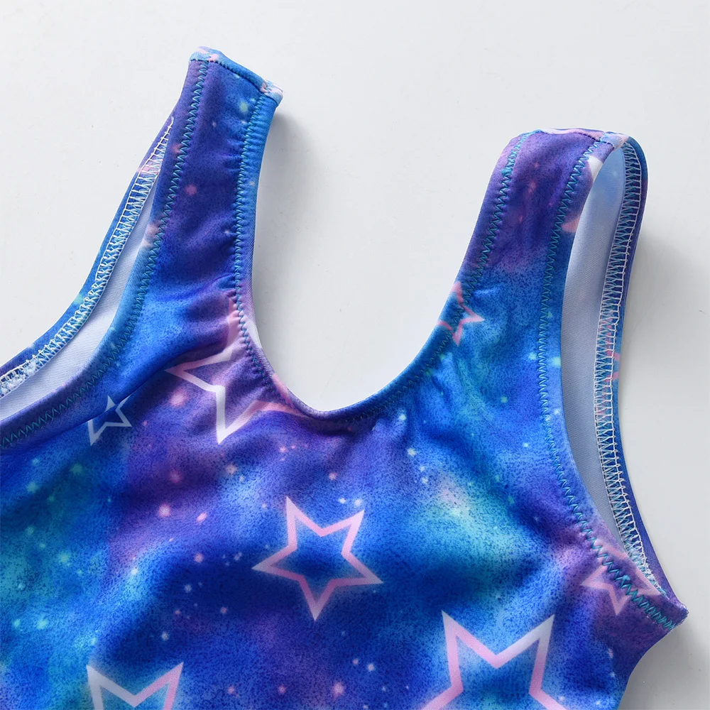 DXTON Traje de baño una pieza para niña con estrellas elástico verano - imagen 4