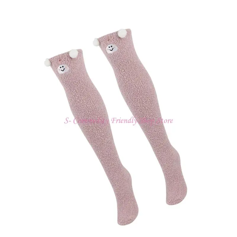 85AE Comfort Winter Home Calcetines cálidos hasta rodilla transpirables Calcetines térmicos suaves - imagen 5