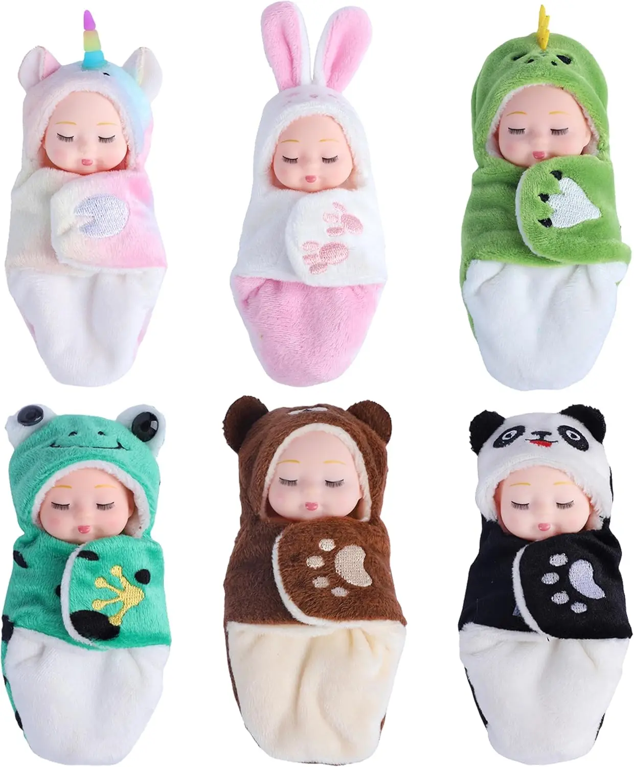 Muñeca renacimiento con saco de dormir osito peluche