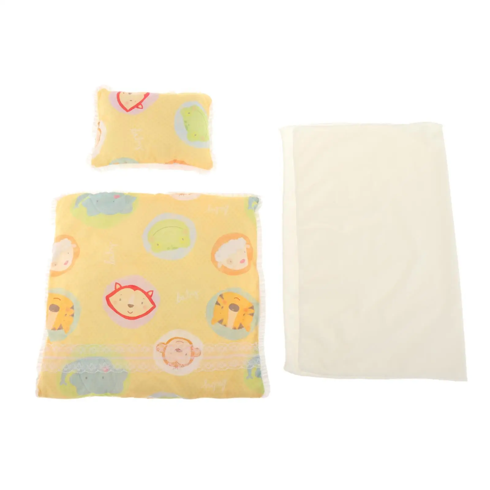 Doll Bedding Accessories Set Pretend Play Include Sheet Quilt Pillow for Doll Bunkbeds