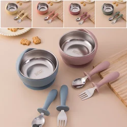 Juego de alimentación para bebés: tazón ventosa y cubiertos sin BPA