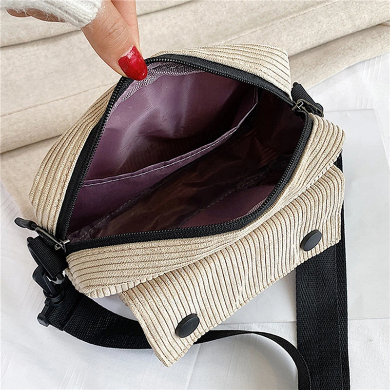 Bolsos de hombro de pana a la moda para mujer, bolso de mensajero para estudiantes, bolsos de viaje, versátiles coreanos - imagen 5