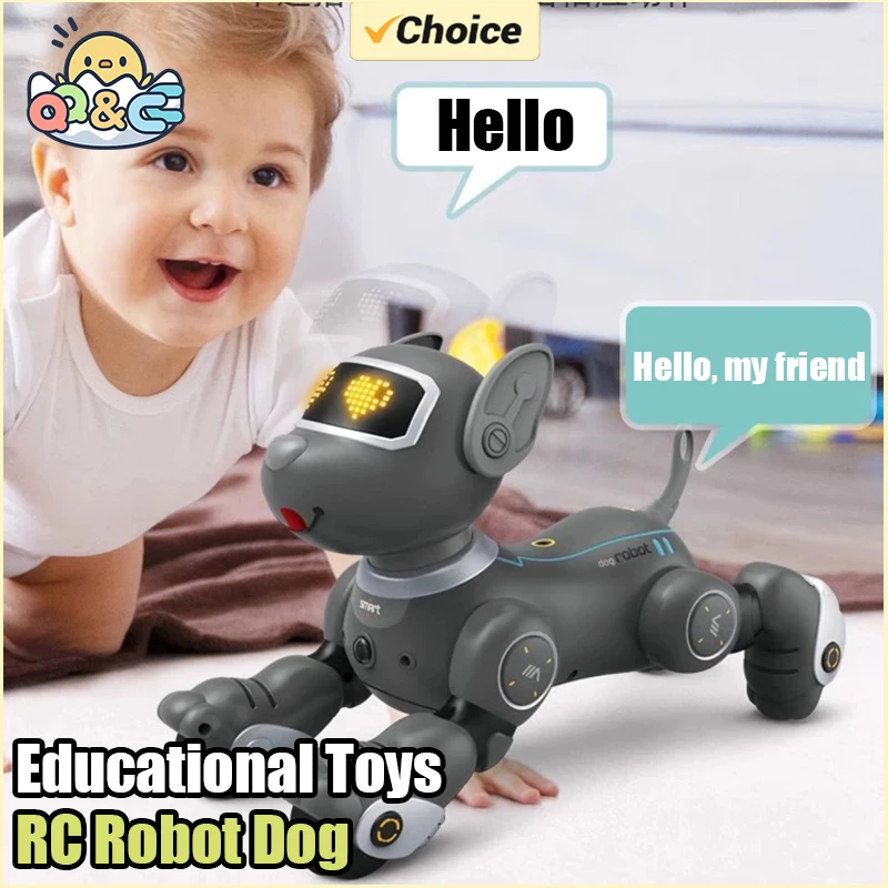 Divertido Robot RC electrónico para niños, perro acrobático, cachorro, comando de voz, programable, sentido táctil, música, juguetes para niños
