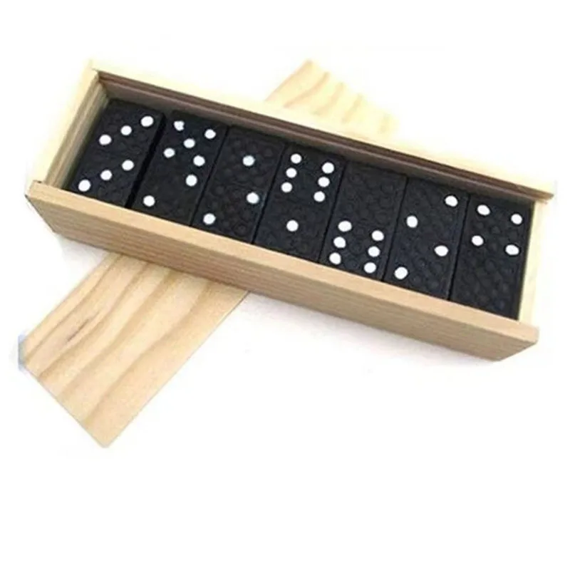 28 unids/set de juegos de mesa de dominó de madera, divertido juego de mesa de viaje, juguetes de dominó para chico, juguetes educativos para niños, regalos