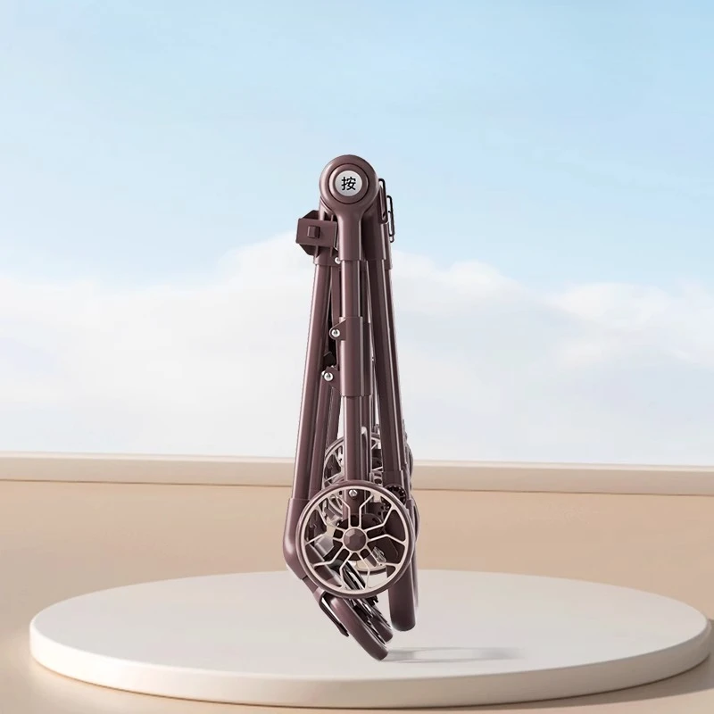 ‌ Cochecito de bebé ligero plegable con estructura de acero de alto carbono 360 ° Ruedas para sentarse, cochecito de viaje reclinable, bandeja desmontable, reposacabezas - imagen 3