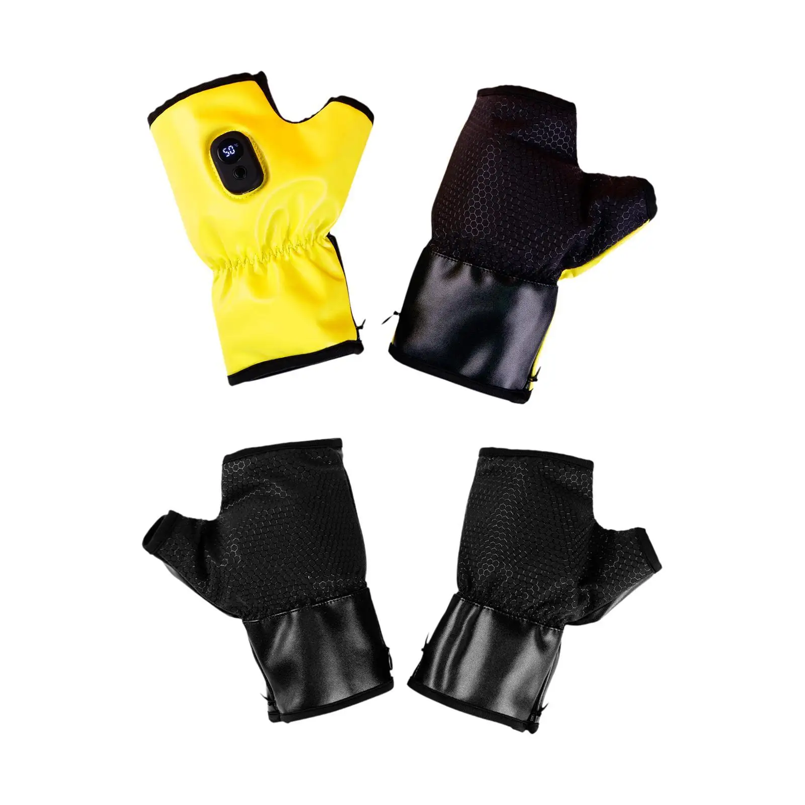 Guantes calefactables para hombre y mujer, guantes para bicicleta, portátiles, cómodos, sin dedos - imagen 2