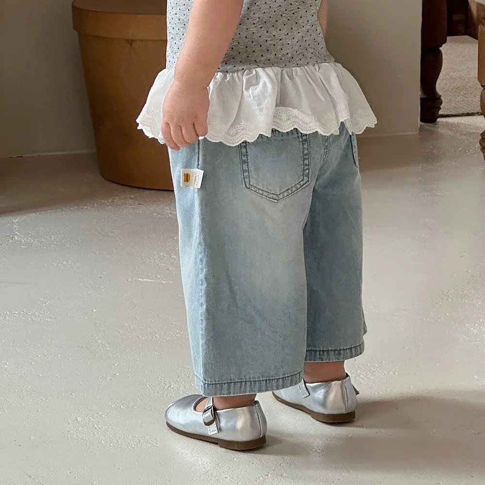 MILANCEL Pantalones vaqueros de pierna ancha azul para niños