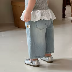 MILANCEL Pantalones vaqueros de pierna ancha azul para niños