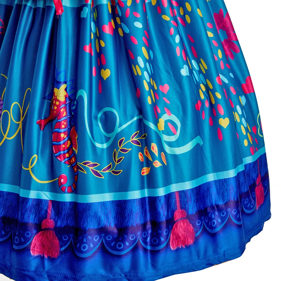 Vestido de niña princesa floral con bolso - imagen 5