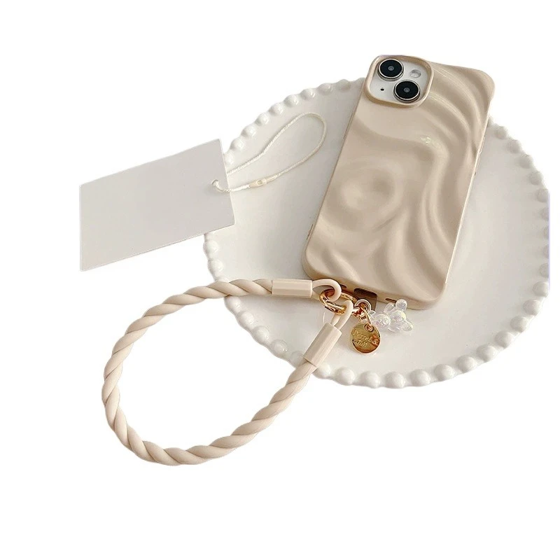 1 Uds. Correa luminosa para teléfono con oso, cordón con bonito colgante de silicona, correa elegante, cordones deportivos largos para teléfono móvil iPhone 14 - imagen 2