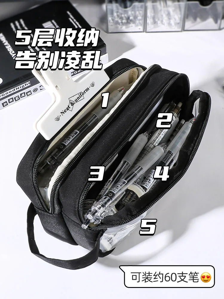 Bolsa de lápices transparente de gran capacidad, estuche de lápices de papelería para estudiantes de escuela primaria de alto valor para volver a la escuela - imagen 5