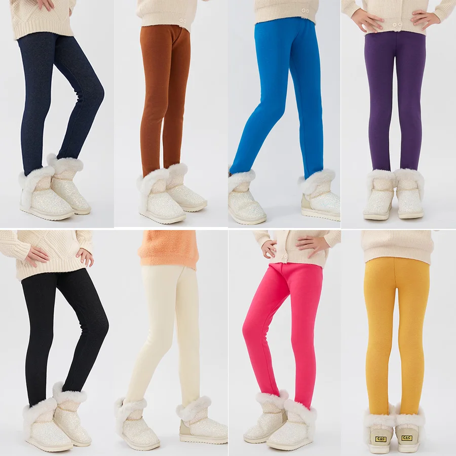 SheeCute Pantalones cálidos de invierno para niñas, mallas con forro polar para niños de 3 a 11 años SCW7101 - imagen 2