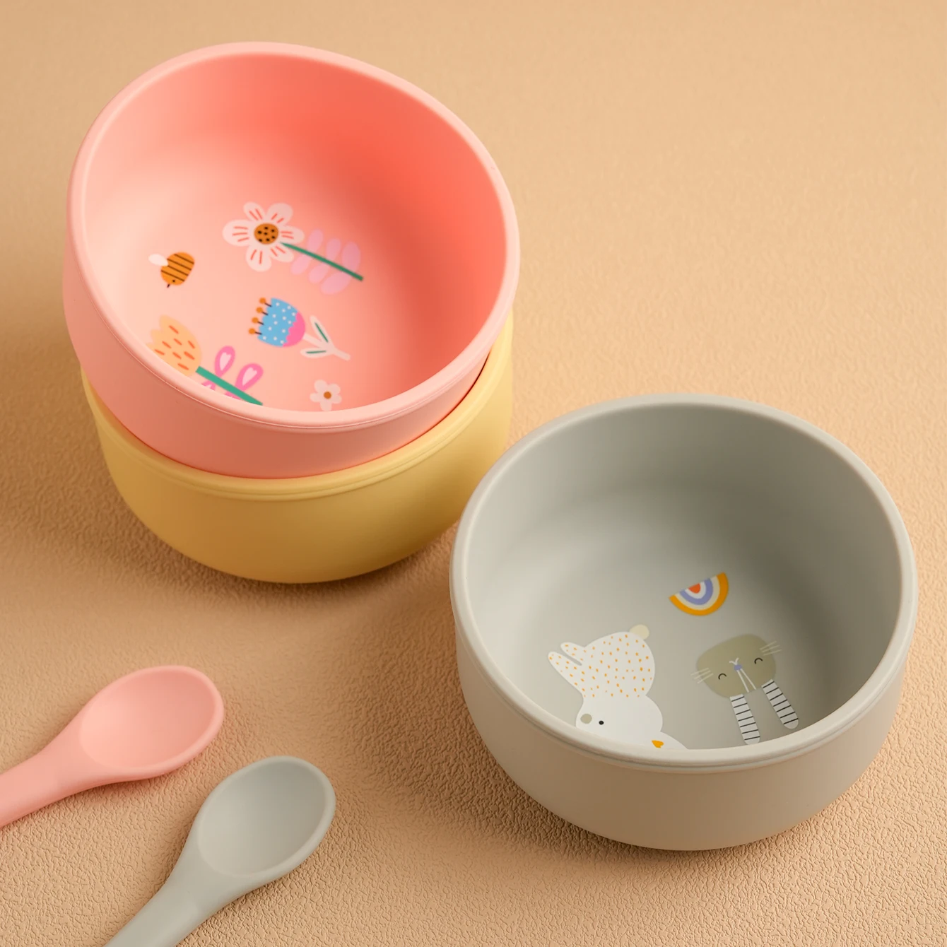 Cuenco de silicona para destete del bebé – Sin BPA apto lavavajillas