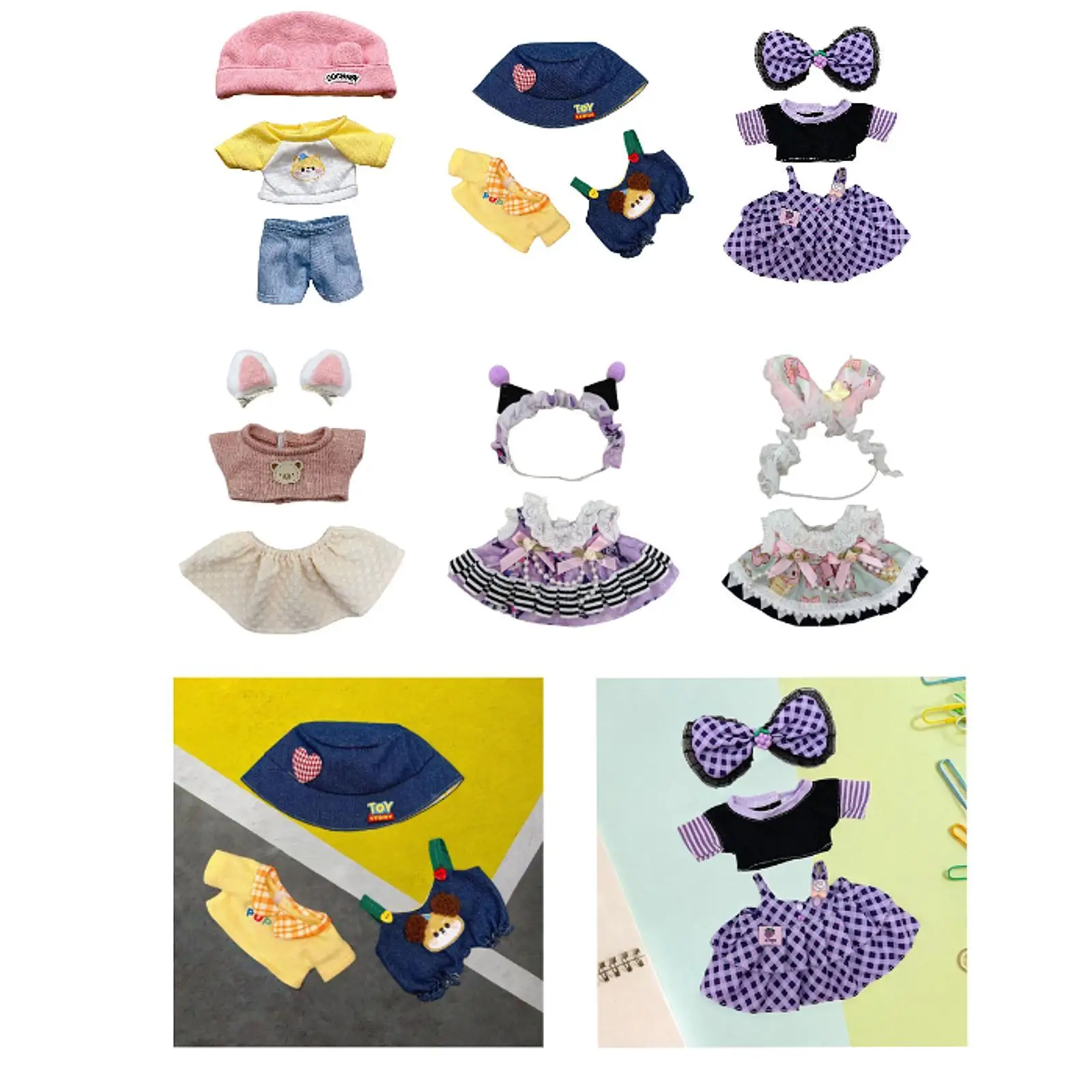 20cm Cotton Doll Clothes Cute DIY Plush Doll Accessories Cotton Doll Costume