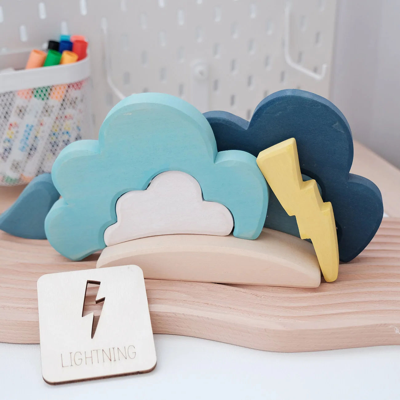 Juguetes de madera para taladrar la cognición del tiempo, plantillas de pintura de madera para bebés, juguetes de educación cognitiva temprana para niños - imagen 5