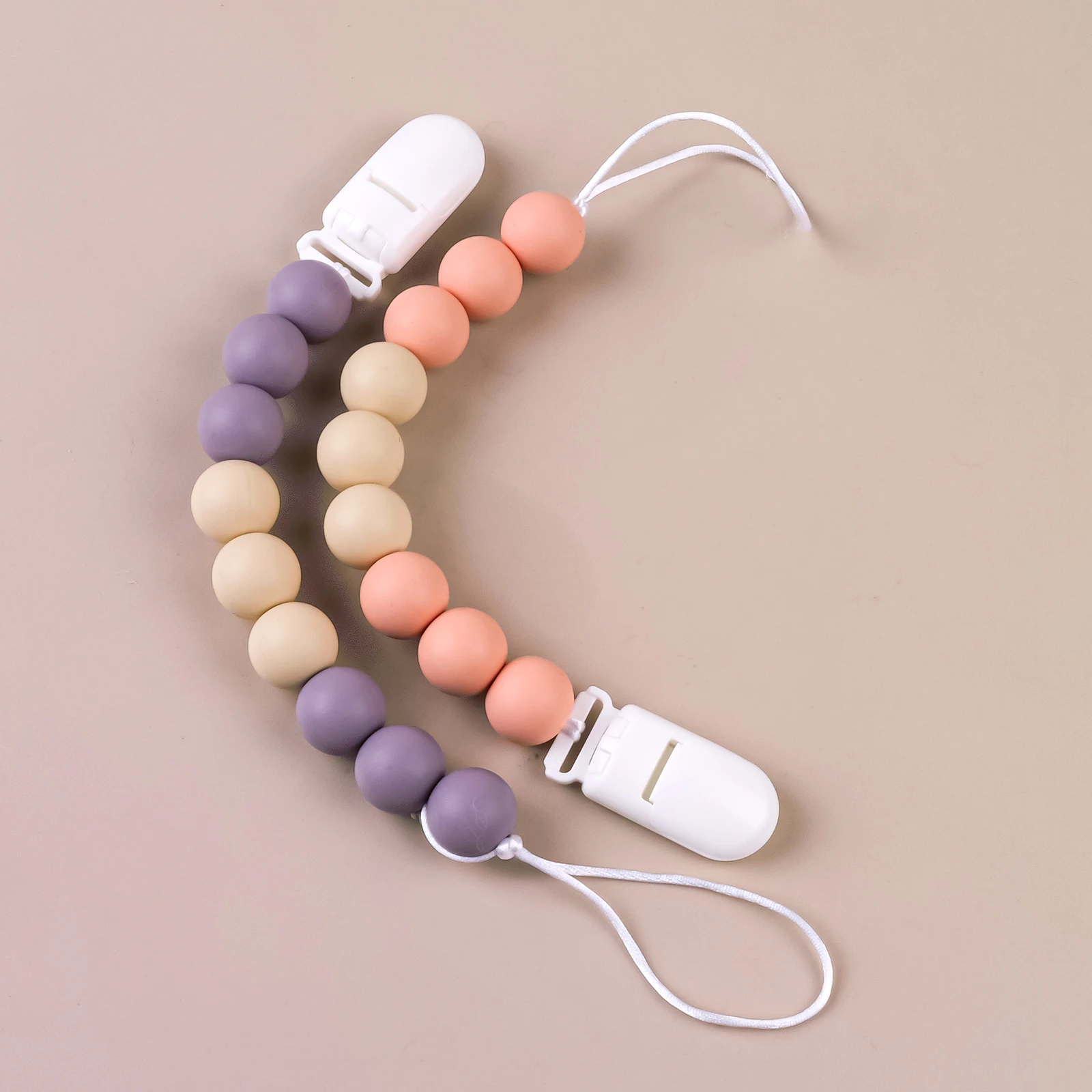 Clips de silicona para chupete de bebé, cadena anticaída para chupete, soporte para chupete infantil para fácil almacenamiento y limpieza, 2 uds. - imagen 4