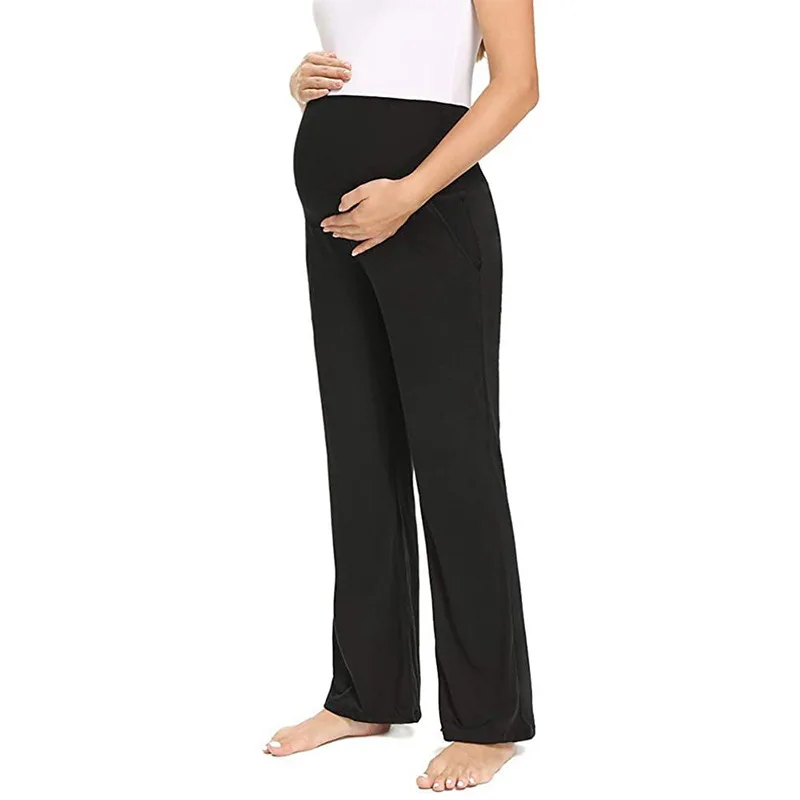 Pantalones de maternidad holgados, Pantalones deportivos informales para mujer, Pantalones deportivos lisos para mujeres embarazadas, Pantalones cómodos para embarazo - imagen 5