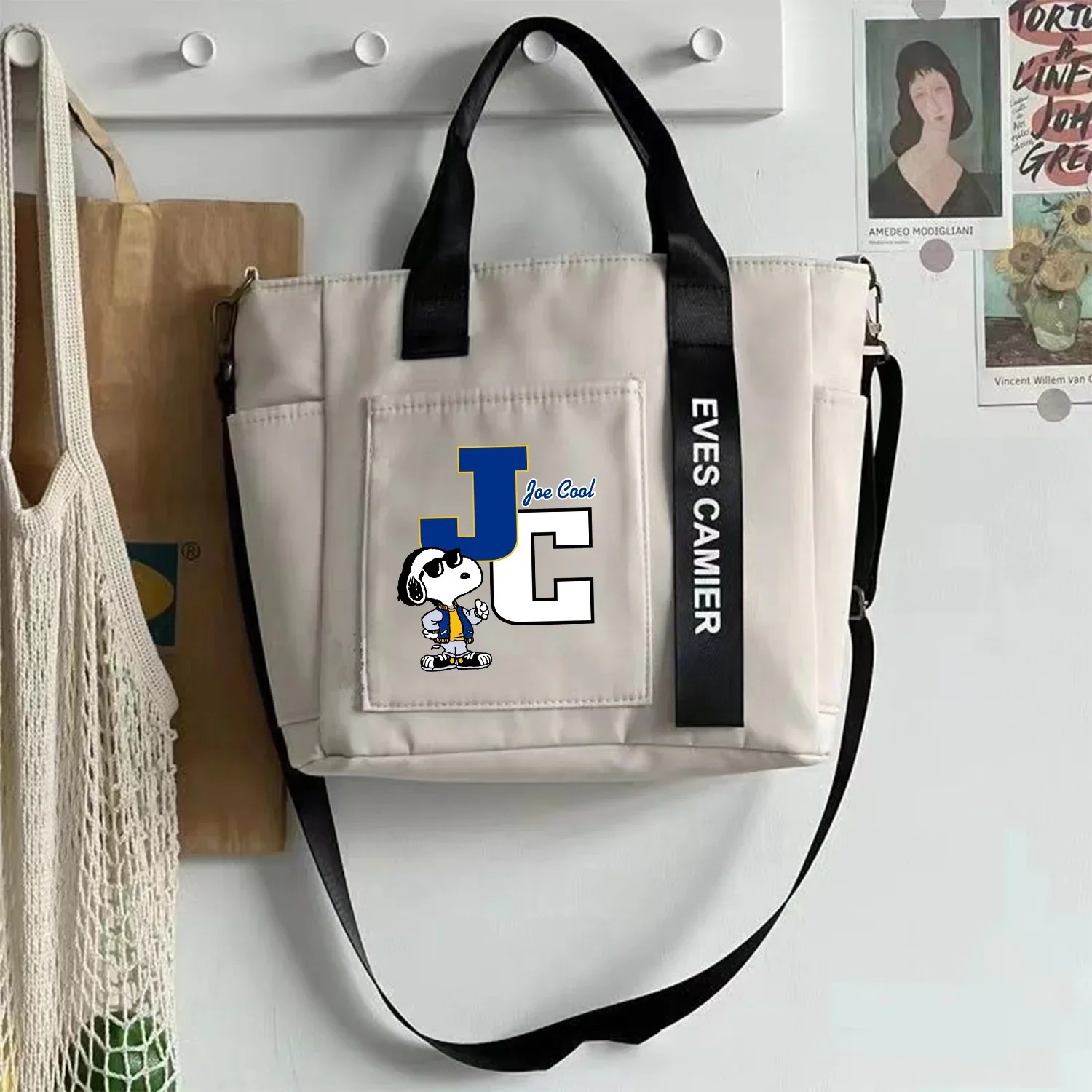 Bolso de hombro Snoopy para mujer, bolso blanco de dibujos animados, moda Y2K, bolsa de almacenamiento de gran capacidad, bolso cruzado, bolso de mujer de Anime, regalo - imagen 3
