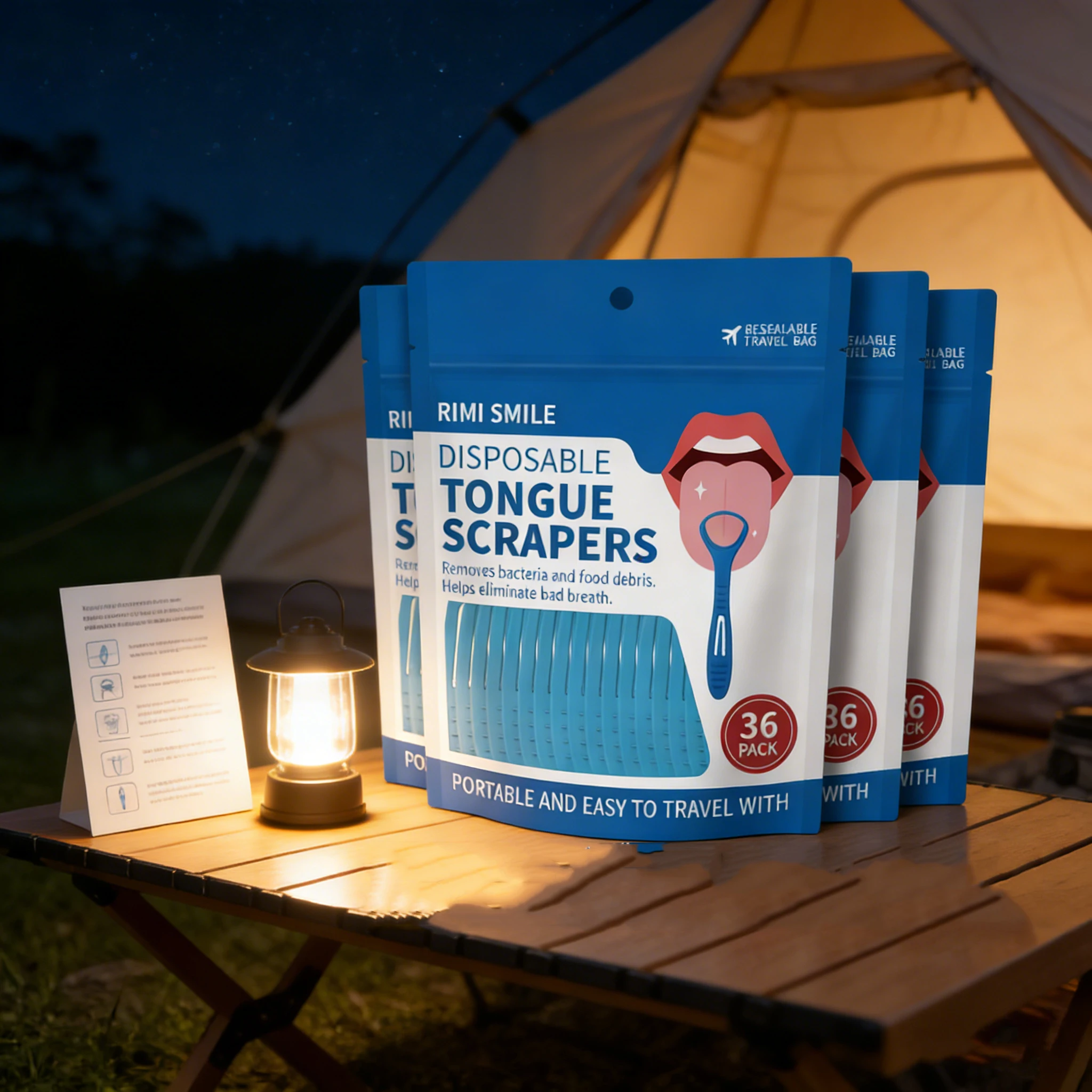 Herramienta bucal liviana 2 en 1 |   Rascador de lengua + palillo de dientes para viajeros, campistas y hogar, herramienta portátil de cuidado bucal para viajes y acampadas - imagen 5