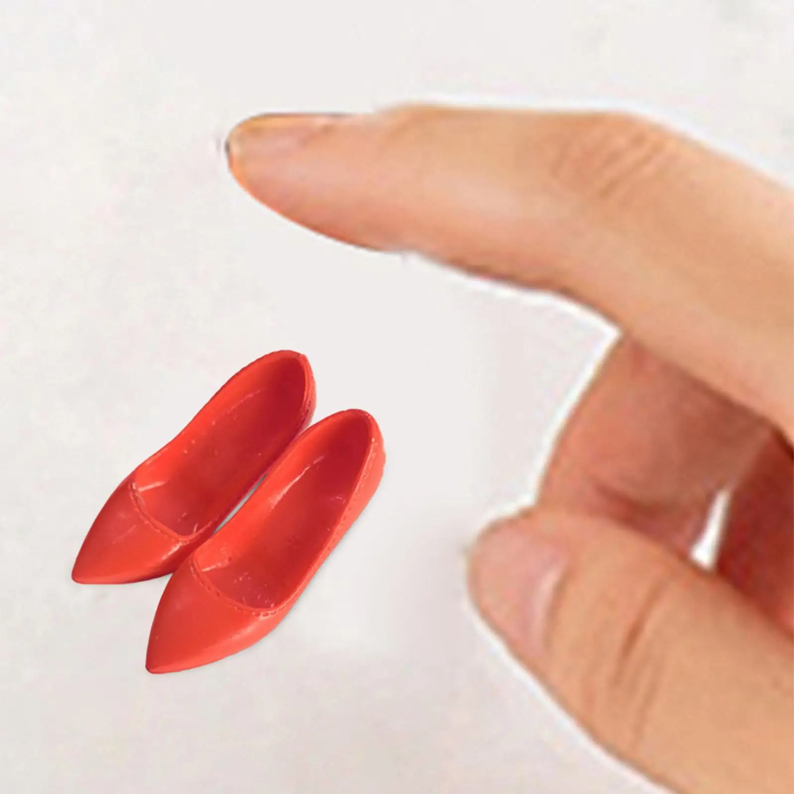 Zapatos de muñeca de 12 pulgadas, vestido de moda a escala 1/6, tacones altos rojos, zapatos de tacón de PVC con punta cerrada para muñecas de niñas - imagen 4