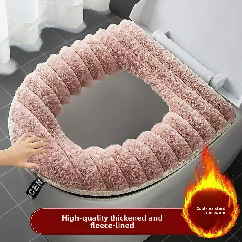 Cojín térmico de piel de conejo para inodoro – Adaptador suave invierno - imagen 2
