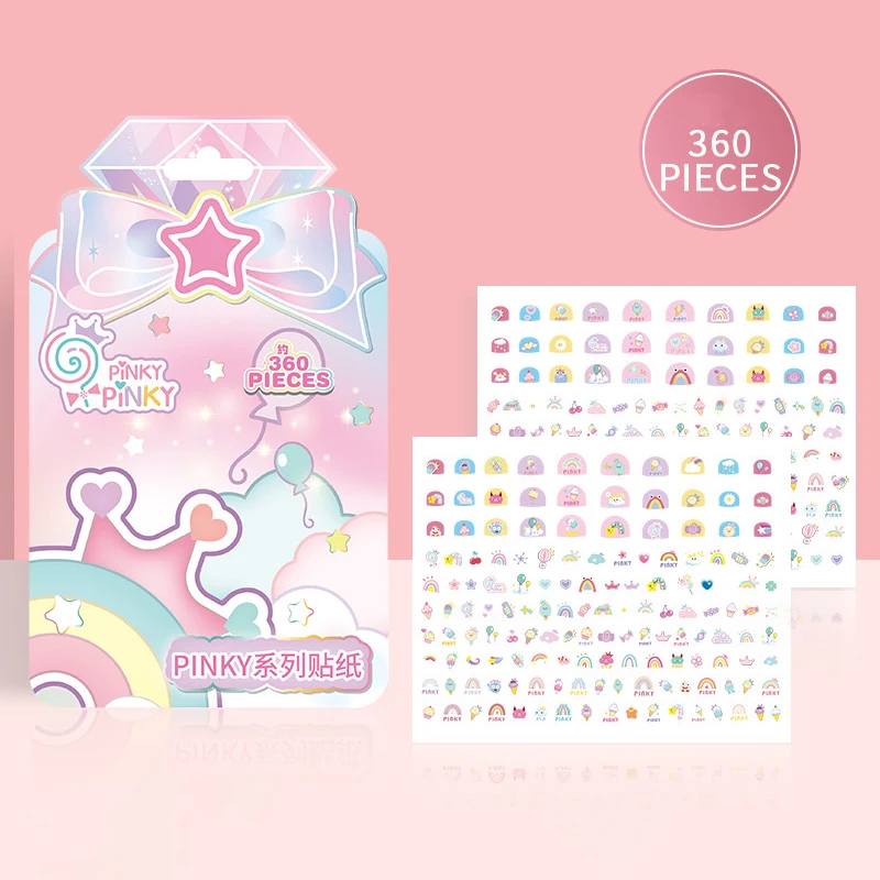 1 Uds. De pegatinas bonitas de dibujos animados para decoración de uñas, deslizador autoadhesivo en relieve de arcoíris para uñas, abalorios para decoración de uñas DIY - imagen 5