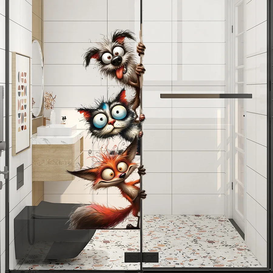 Pegatinas de pared autoadhesivas de dibujos animados, pegatinas lindas y divertidas, pegatinas decorativas impermeables para entrada de dormitorio - imagen 4