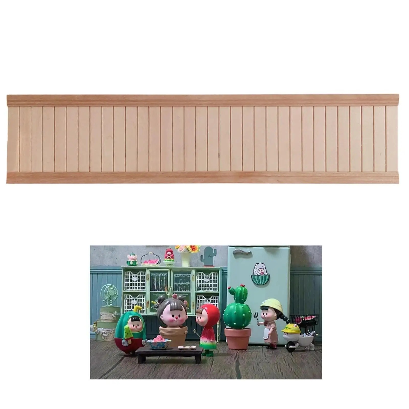 1:12 Dollhouse Wall Panel Wainscoting Panel DIY Accessories Decorative Wall Skirting Board for Window Display Micro Landscape