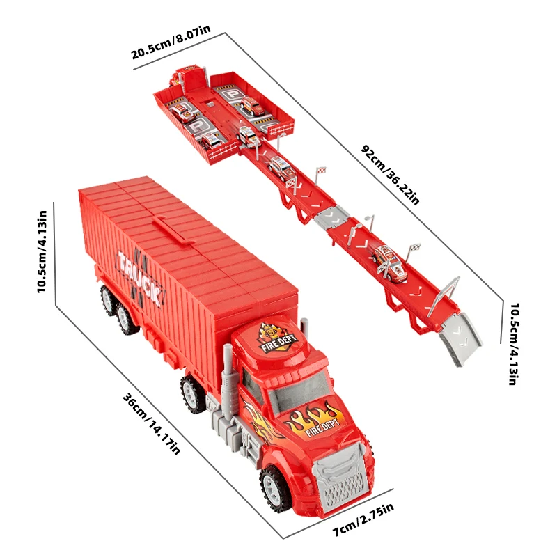 Camión de juguete con rail de expulsión y almacenamiento integrado - imagen 2