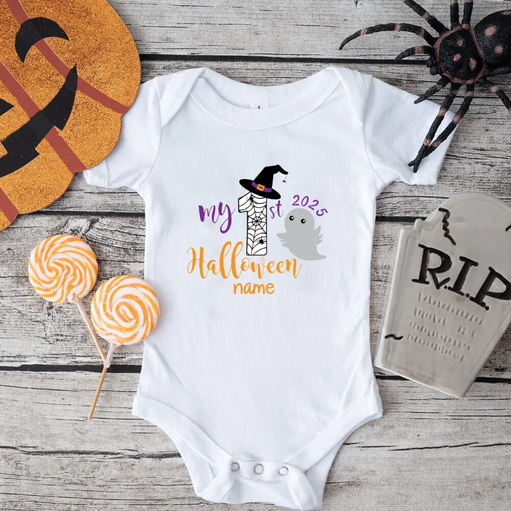 Pelele bebé personalizado con nombre y estampado Halloween - imagen 3