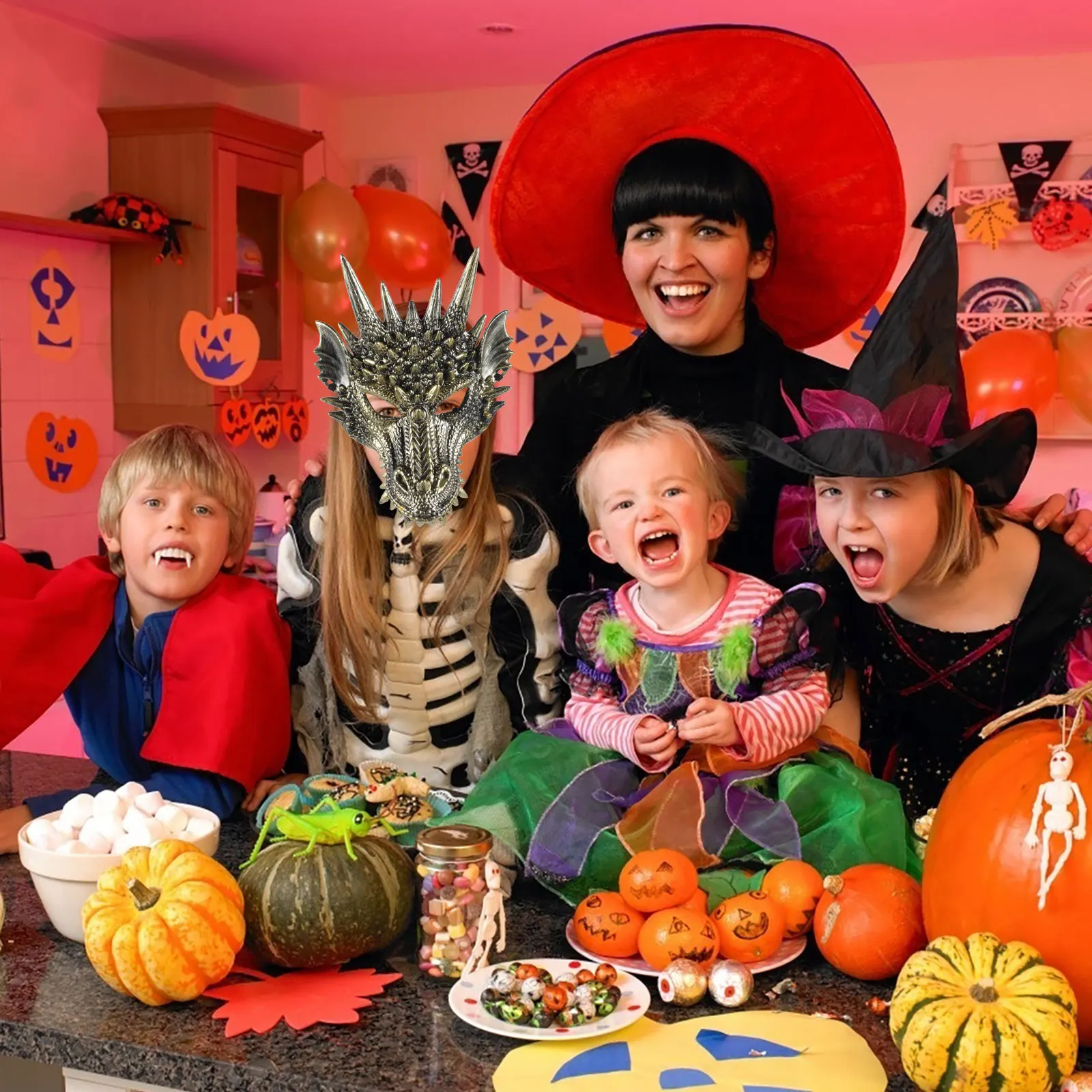 Máscara de dragón dorado, accesorios para disfraz de Halloween, diseño realista, artesanía duradera, accesorios para fiesta de disfraces para adultos - imagen 3