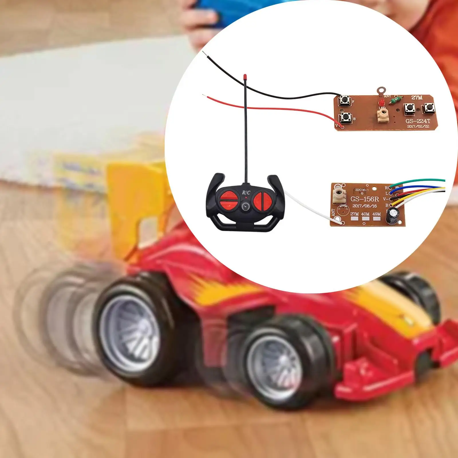 Transmitter Board and Receiver Board Four Way Remote Control Board with RC for RC Hobby Car Boats Vehicles Model Modification
