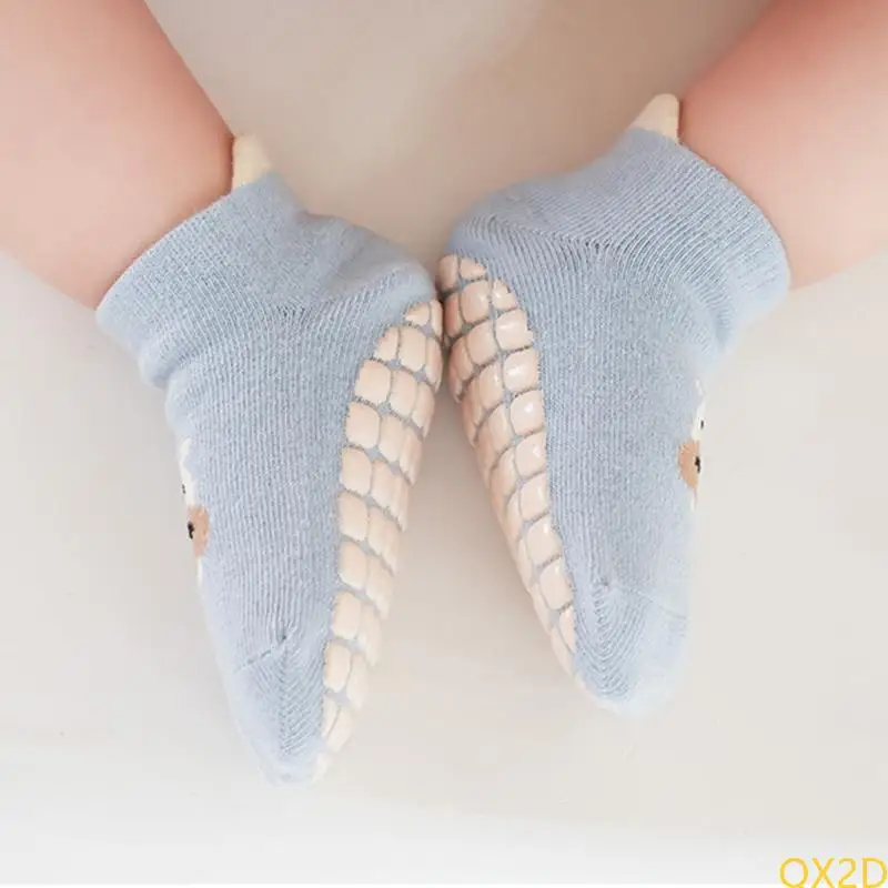 QX2D Soft y transpirable calcetines infantiles calcetines piso no liquidados para 0-3 años juego para niños - imagen 5