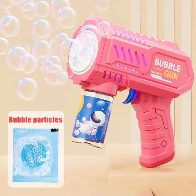 Pistola automática de burbujas con forma de cohete para niños - imagen 3