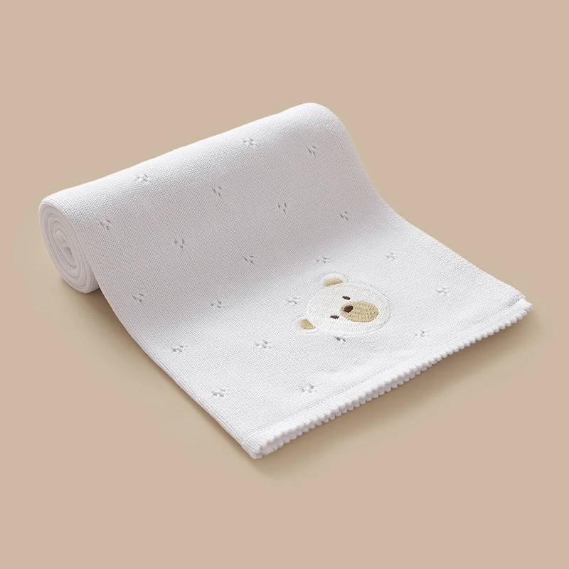 Manta de punto algodón para cochecito cómoda guardería y viaje - imagen 5