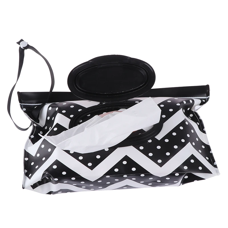 Bolsa de toallitas húmedas EVA para bebé, bolsa de toallitas húmedas recargable con correa a presión, caja de pañuelos con tapa, accesorio útil para cochecito de bebé al aire libre - imagen 2
