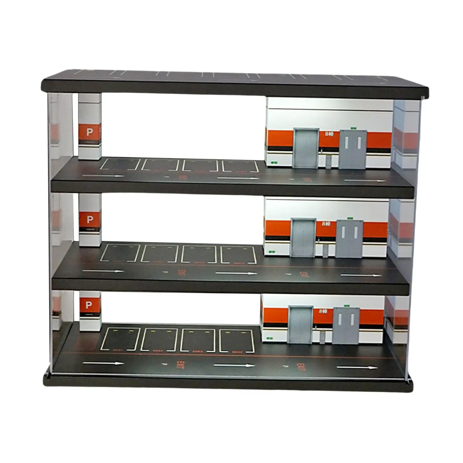 1/64 Parking Lot Scene Display Case Storage Shelf DIY Crafting Collectible