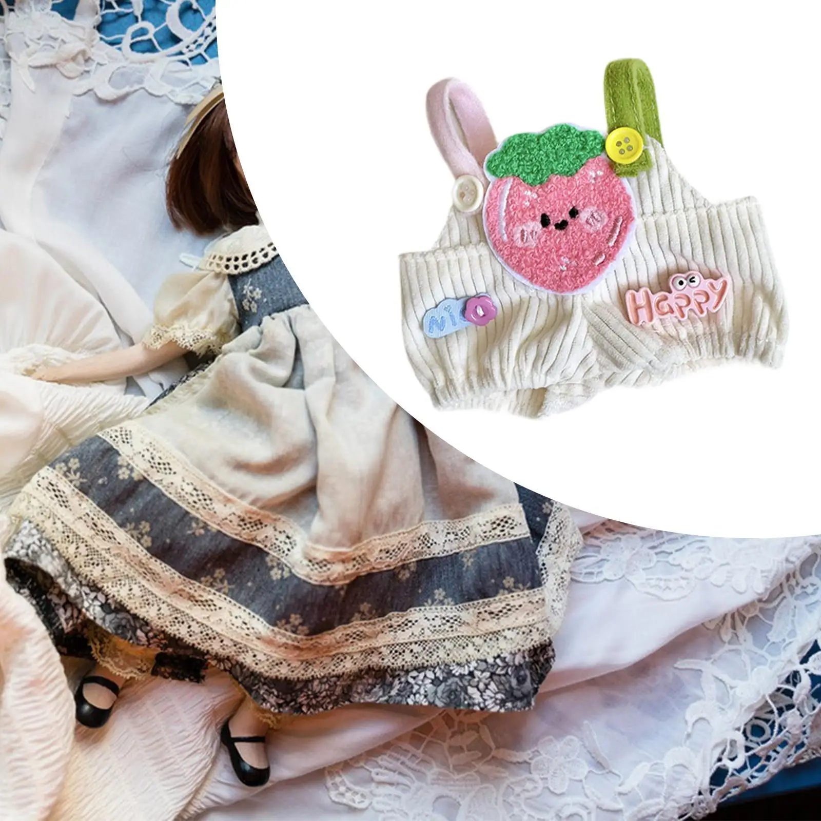 Stuffed Doll Suspender Trousers, Doll Pants, Adorable Comfortable Costumes,Plush